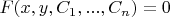 $F(x,y,C_1,...,C_n)=0$
