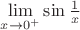 $\lim\limits_{x\to 0^+}\sin\frac 1x$