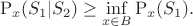 $$
\mathrm{P}_x(S_1|S_2) \geq \inf\limits_{x\in B}\mathrm{P}_x(S_1).
$$