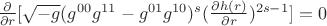 $\frac{\partial}{\partial r}[\sqrt{-g}(g^{00}g^{11}-g^{01}g^{10})^s(\frac{\partial h(r)}{\partial r})^{2s-1}]=0$