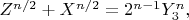 $Z^{n/2}+X^{n/2}=2^{n-1}Y_3^n,$
