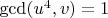 $\gcd(u^4, v) = 1$