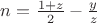 $n=\frac {1+z}2 - \frac y z$