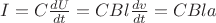 $I = C \frac{dU}{dt} = C B l \frac{dv}{dt} = C B l a$