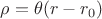 $\rho=\theta(r - r_0)$