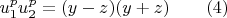 $u_1^pu_2^p=(y-z)(y+z)\qquad (4)$