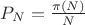 $P_N=\frac{\pi(N)}{N}$