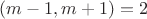 $(m-1, m+1) = 2$