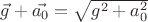 $\vec{g}+\vec{a_0}=\sqrt{g^2+a_0^2}$