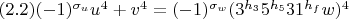 $(2.2) (-1)^{\sigma_u}u^4+v^4=(-1)^{\sigma_w}(3^{h_3}5^{h_5}31^{h_f}w)^4 $