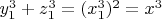 ${y_1^3}+{z_1^3} =(x_1^3)^2=x^3$
