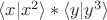 $\langle x|x^2\rangle*\langle y|y^3\rangle$