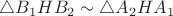 $\triangle B_1HB_2 \sim \triangle A_2HA_1$
