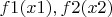 $f1(x1), f2(x2)$