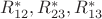 $R_{12}^*, R_{23}^*, R_{13}^*$ $R_{12}^*, R_{23}^*, R_{13}^*$