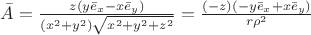 $\bar{A}= \frac{z(y\bar e_x -x\bar e_y)}{(x^2+y^2)\sqrt{x^2+y^2+z^2}}=\frac{(-z)(-y\bar e_x+x\bar e_y)}{r\rho^2}$