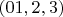 $(0 1,2,3)$