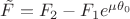 $\tilde F = F_2 - F_1 e^{\mu \theta_0}$