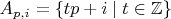 $A_{p,i}=\{tp+i\mid t\in\mathbb{Z}\}$