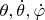 $\theta, \dot\theta, \dot\varphi$