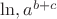 $\ln, a^{b+c}$