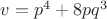 $v=p^4+8pq^3$