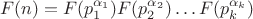 $$F(n)=F(p_1^{\alpha_1})F(p_2^{\alpha_2})\dots F(p_k^{\alpha_k})$$