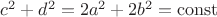 $c^2+d^2=2a^2+2b^2=\mathrm{const}$