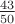 $\frac{43}{50}$