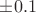 $\pm0.1$