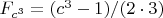$F_{c^3}=(c^3-1)/(2 \cdot{3})$