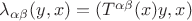 $\lambda_{\alpha\beta}(y,x)=(T^{\alpha\beta}(x)y,x)$