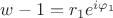 $w - 1 = r_1 e^{i \varphi_1}$