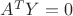$A^T Y = 0$