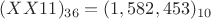$(XX11)_{36} = (1,582,453)_{10}$