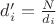 $d'_i=\frac{N}{d_i}$