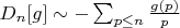 $D_n[g] \sim -\sum_{p \leq n} \frac {g(p)}{p}$