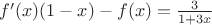 $f'(x)(1-x)-f(x)=\frac{3}{1+3x}$