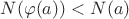$N(\varphi(a))<N(a)$