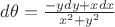 $d\theta=\frac{-ydy+xdx}{x^2+y^2}$