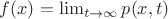 $f(x)=\lim_{t\to\infty} p(x,t)$
