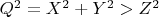 $Q^2=X^2+Y^2>Z^2$