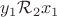 $y_1\mathcal{R}_2x_1$