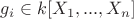 $g_i \in k[X_1, ..., X_n]$