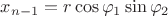 $x_{n-1}=r\cos\varphi_1\sin\varphi_2$
