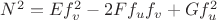 $N^2=Ef_v^2-2Ff_uf_v+Gf_u^2$