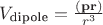 $V_\text{dipole}=\frac{(\mathbf{pr})}{r^3}$
