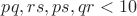 $pq,rs,ps,qr<10$