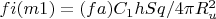 $fi(m1)= (fa) C_1 hSq/4\pi R_u^2$