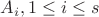 $A_i, 1\leq i \leq s$